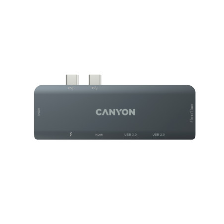 Canyon CNS-TDS05B DS-5, USB 2.0 Type-C, Gris, SD, 60 Hz, USB 2.0, Aluminio