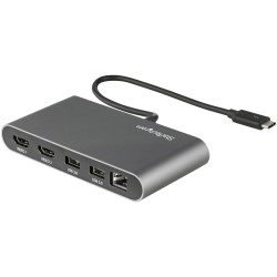 StarTech.com TB3DKM2HDL Mini Dock Thunderbolt - Docking Station Portátil HDMI 4K de 60Hz - Hub Ladrón USB-A 5Gbps - GbE -