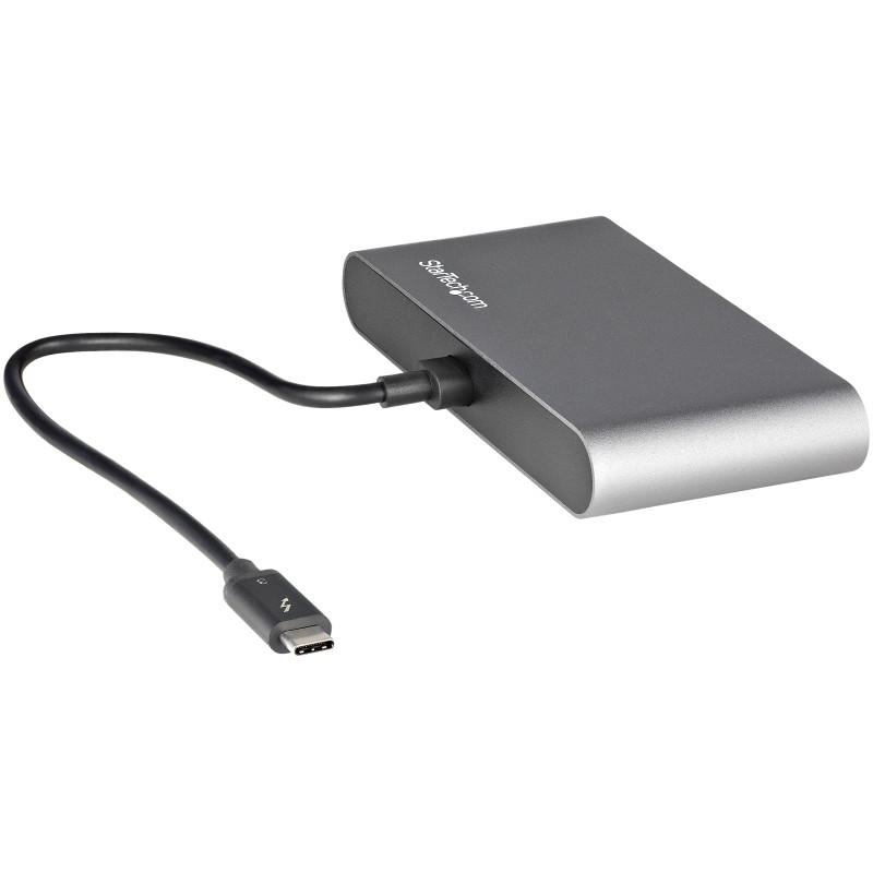 StarTech.com TB3DKM2HDL Mini Dock Thunderbolt - Docking Station Portátil HDMI 4K de 60Hz - Hub Ladrón USB-A 5Gbps - GbE -