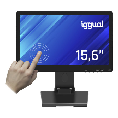 iggual IGG319857 Monitor táctil capacitivo 15,6" 16:9 HD+, 39,6 cm (15.6"), 1600 x 900 Pixeles, HD+, LCD, 250 cd / m²,