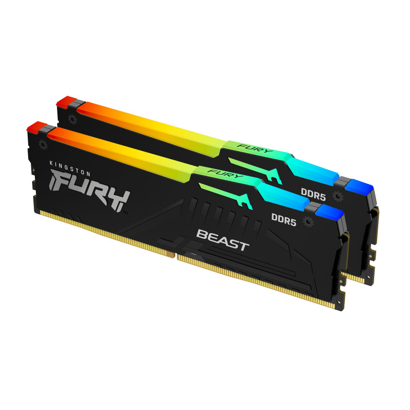 Kingston Technology KF560C30BBEAK2-64 FURY Beast 64GB 6000MT/s DDR5 CL30 DIMM (Kit de 2) RGB EXPO, 64 GB, 2 x 32 GB, DDR5,