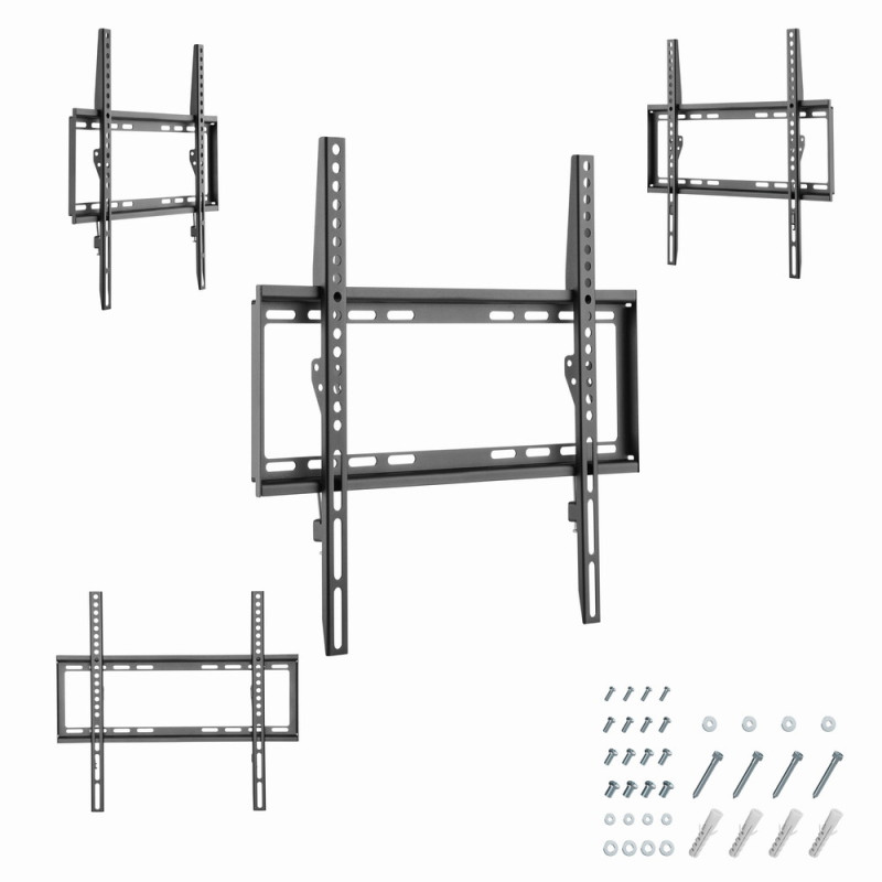 Gembird WM-55F-04 WM-55F-04, 81,3 cm (32"), 139,7 cm (55"), 200 x 200 mm, 400 x 400 mm, Acero, Negro
