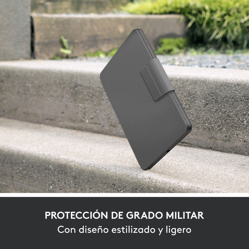 Logitech 920-011203 Rugged Folio, QWERTY, Español, 1,8 cm, 1,2 mm, Apple, iPad (7.ª generación) iPad (8.ª generación) iPad