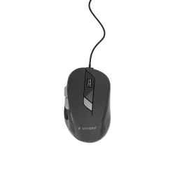 Gembird MUS-6B-01 MUS-6B-01, Ambidextro, Óptico, USB tipo A, 1600 DPI, Negro