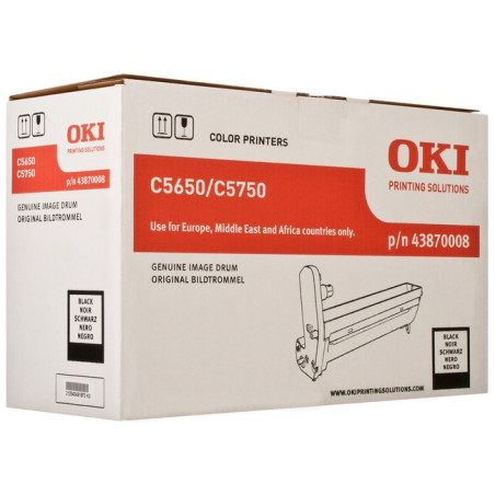 OKI 43870008 Black image drum for C5650/5750, Original, OKI C5650, C5750, 20000 páginas, Impresión láser, Negro, Negro, Plata