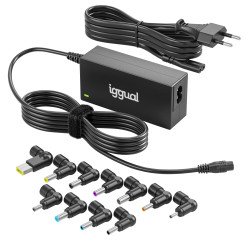 iggual IGG317457 Cargador Universal Automático CUA-11T-65W, Portátil, Interior, 100 - 240 V, 50/60 Hz, 65 W, 18.5 - 20 V