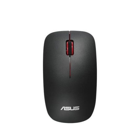 ASUS 90XB0450-BMU000 Ratón óptico inalámbrico WT300 - Negro, Ambidextro, Óptico, RF inalámbrico, 1600 DPI, Negro, Rojo