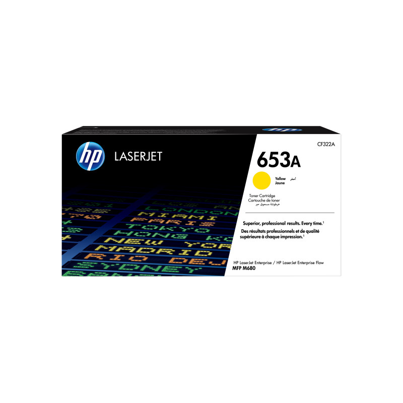 HP CF322A Cartucho de tóner original LaserJet 653A amarillo, 16500 páginas, Amarillo, 1 pieza(s)