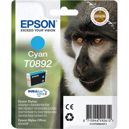 Epson C13T08924011 Monkey Tinta cian T0892 DURABrite Ultra Mono, Cian, 3,5 ml, 1 pieza(s)