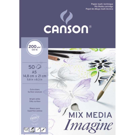 Canson C200006007 Imagine, Arte de papel, 200 g/m², 50 hojas