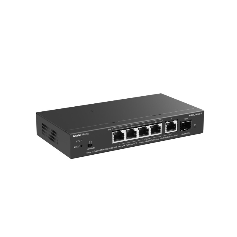 Ruijie Networks RG-ES206MG-P RG-ES206MG-P, Gestionado, L2, 2.5G Ethernet (100/1000/2500), Energía sobre Ethernet (PoE),