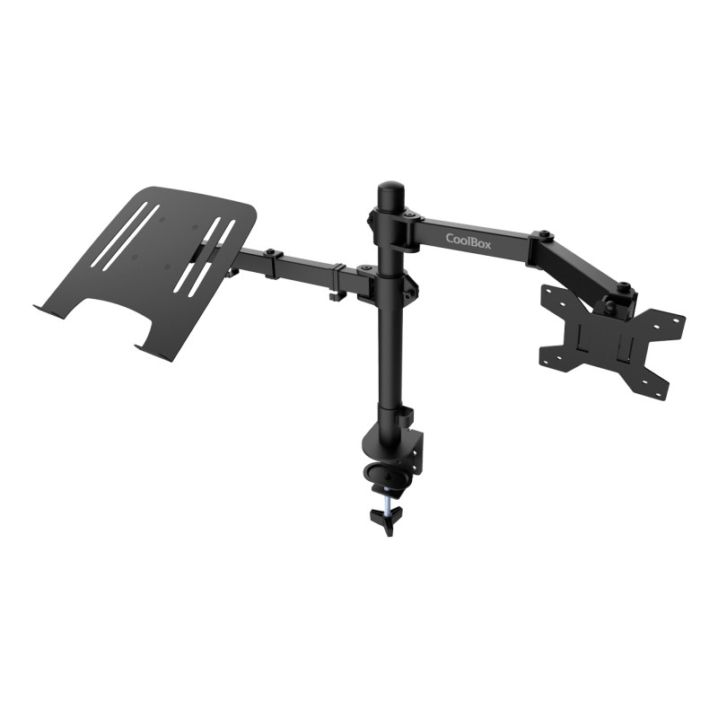 CoolBox COO-SOP-MP01 Soporte de dos brazos para monitor y portátil MP01, Abrazadera, 16 kg, 81,3 cm (32"), 100 x 100 mm,