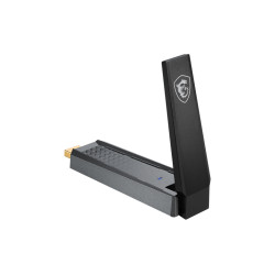 MSI AX1800 WIFI USB ADAPTER AX1800 WiFi USB Adapter, Inalámbrico, USB, WLAN, Wi-Fi 6 (802.11ax), 1201 Mbit/s, Negro