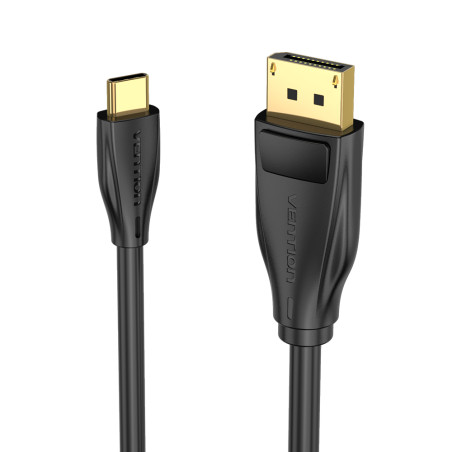Vention CGYBF Cable Conversor CGYBF/ USB Tipo-C Macho - Displayport Macho/ 1m/ Negro, 1 m, USB Tipo C, DisplayPort, Macho,