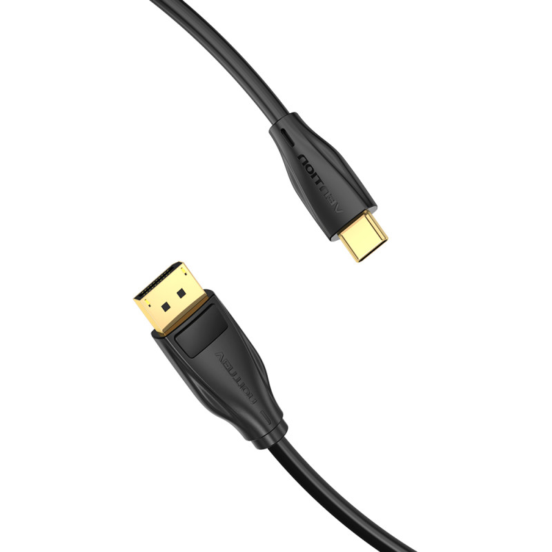 Vention CGYBF Cable Conversor CGYBF/ USB Tipo-C Macho - Displayport Macho/ 1m/ Negro, 1 m, USB Tipo C, DisplayPort, Macho,