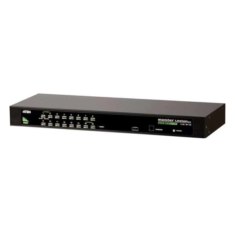 ATEN CS1316-AT-G Switch KVM VGA PS/2-USB de 16 puertos, 2048 x 1536 Pixeles, QXGA, Montaje en rack, 6,5 W, 1U, Negro