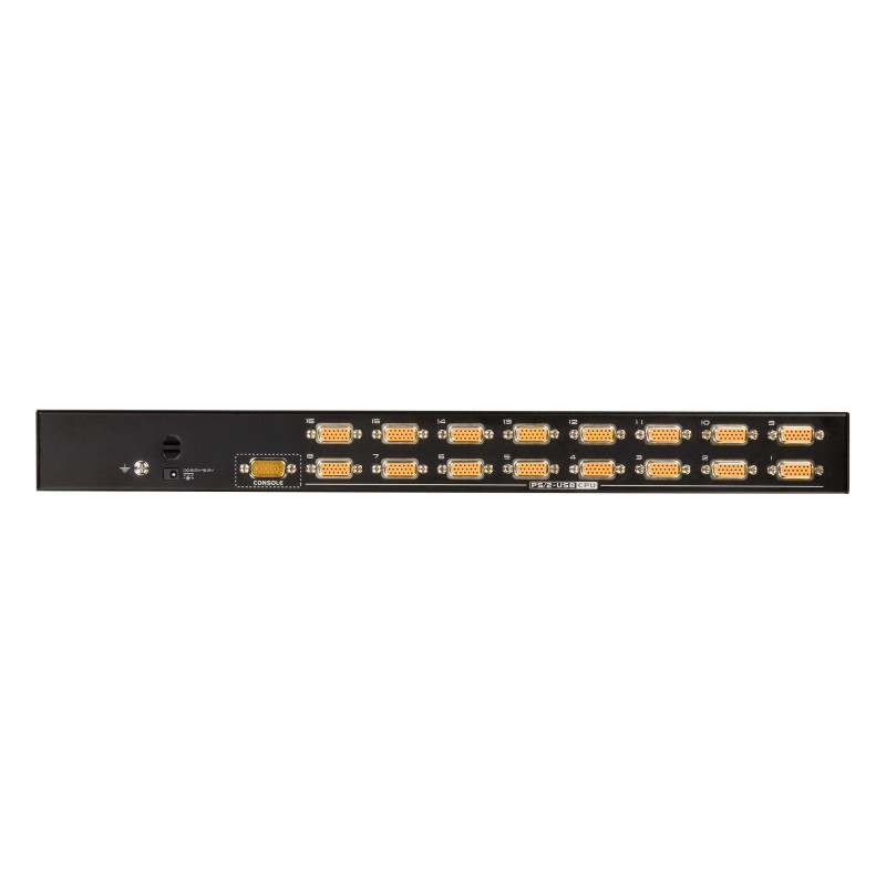 ATEN CS1316-AT-G Switch KVM VGA PS/2-USB de 16 puertos, 2048 x 1536 Pixeles, QXGA, Montaje en rack, 6,5 W, 1U, Negro