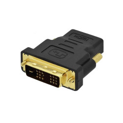 Ewent EC1370 Adaptador DVI a HDMI con conector DVI tipo 18+1, DVI, HDMI, Masculino, Negro, Oro, 30 g, 120 mm