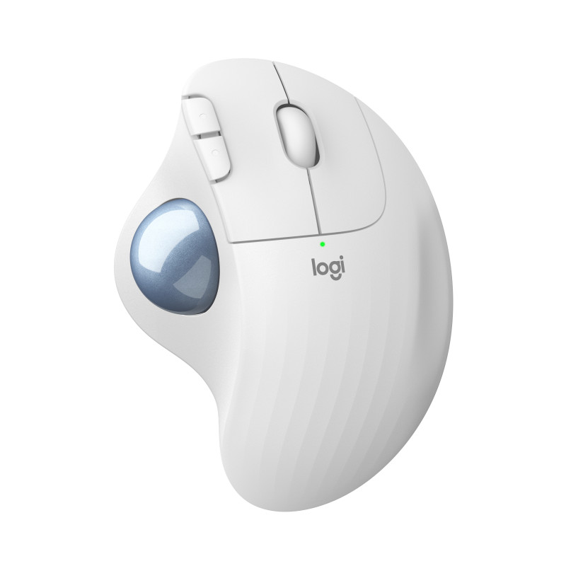 Logitech 910-005870 ERGO M575, mano derecha, Trackball, RF Wireless + Bluetooth, 2000 DPI, Blanco