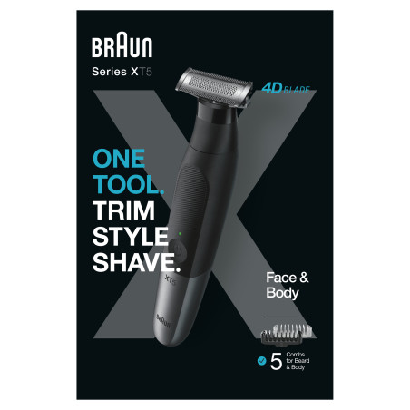 Braun 80712348 XT5100, Lavable, Batería, Negro, Gris