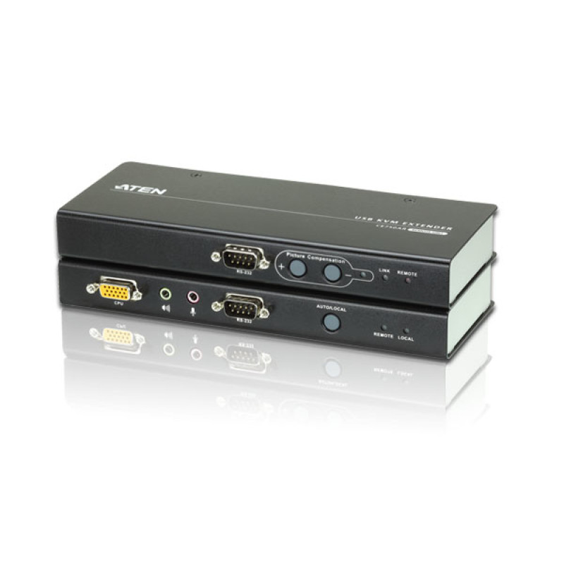ATEN CE750A-AT-G Extensor KVM Cat 5 VGA/Audio USB (1280 x 1024 a 200m), Transmisor y receptor, Alámbrico, 200 m, Cat5e, 1920 x