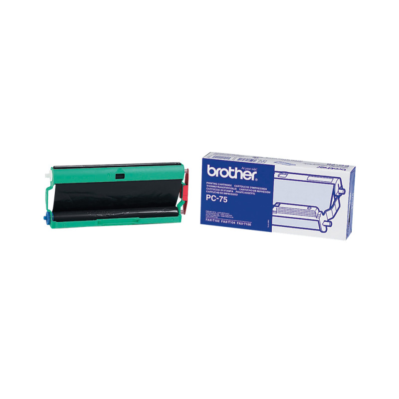 Brother PC-75 PC-75, Cinta + cartucho de fax, 144 páginas, Negro, FAX-T102 / FAX-T104 / FAX-T106, Transferencia térmica, 1