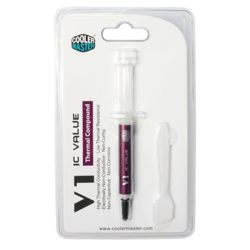 Cooler Master RG-ICV1-TW20-R1 IC Value V1, 1,85 W/m·K, 2,5 g/cm³, Blanco, 2 ml, 8 g, 1 pieza(s)