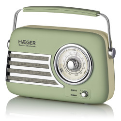 Haeger RB-GRE.001A RB-GRE.001A, Portátil, Analógica, FM, 87,5 - 108 MHz, 5 W, 65 dB