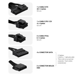 CoolBox COO-FAPW3-550 FUENTE DE ALIMENTACION ATX POWERLINE III 550W 85%EFI, 550 W, 207 - 253 V, Negro 2