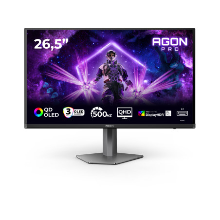 AOC AG276QKD2 AGON PRO AG276QKD2, 67,3 cm (26.5"), 2560 x 1440 Pixeles, Quad HD, QD-OLED, 0,03 ms, Negro, Gris