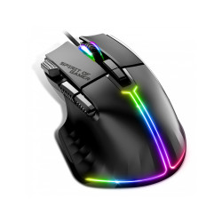 Spirit of Gamer S-PM5RGB PRO-M5, mano derecha, Óptico, USB tipo A, 12800 DPI, Negro
