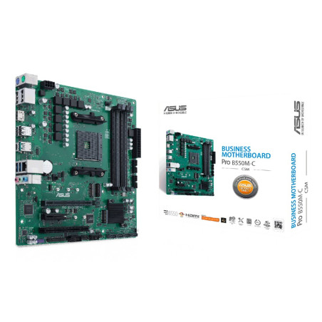ASUS 90MB15Q0-M0EAYC PRO B550M-C/CSM, AMD, Zócalo AM4, AMD Athlon, AMD Ryzen 3000 Series, DDR4-SDRAM, 128 GB, DIMM