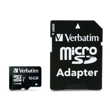 Verbatim 44082 Premium, 16 GB, MicroSDHC, Clase 10, 10 MB/s, 10 MB/s, Negro