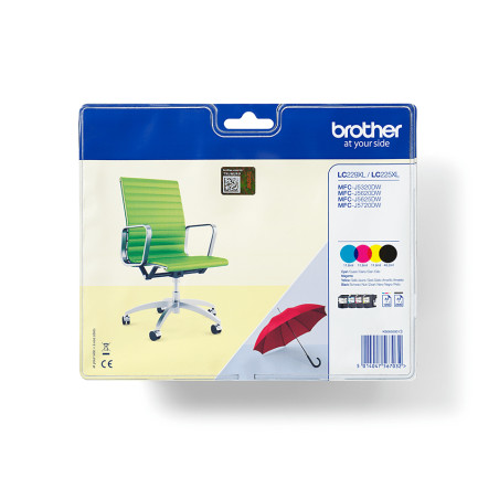 Brother LC229XLVALBP LC-229XLVALBP, Negro, Cian, Magenta, Amarillo, 4 pieza(s), 2400 páginas, 1200 páginas, Multipack