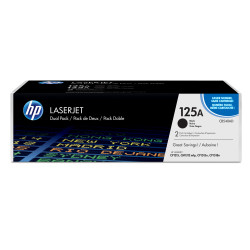HP CB540AD Pack de ahorro de 2 cartuchos de tóner original LaserJet 125A negro, 2200 páginas, Negro, 2 pieza(s)