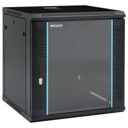 Phasak PHO 3112 Rack mural 19" Pro 12U 600x600 Montado - PHO 3112, Bastidor de pared, 12U, 80 kg, Bloqueo del teclado, Rieles
