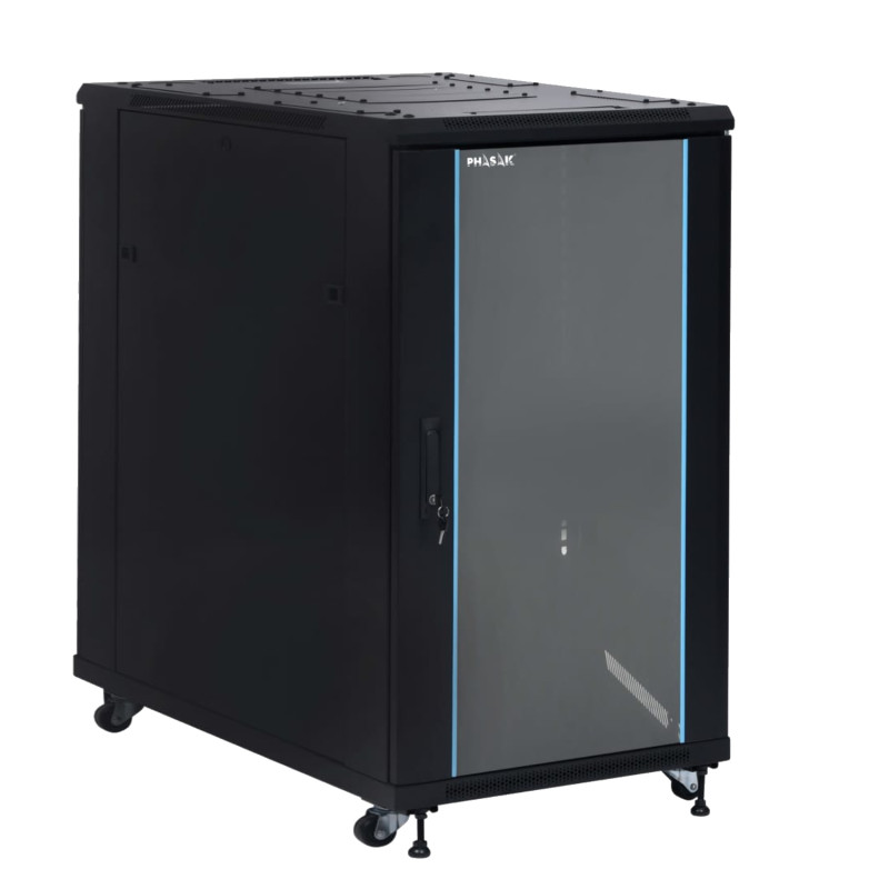 Phasak PHO 6122 Armario Rack PRO 19" 22U 600 x 1000 negro con ventilación - PHO 6122 (desmontado), Rack o bastidor