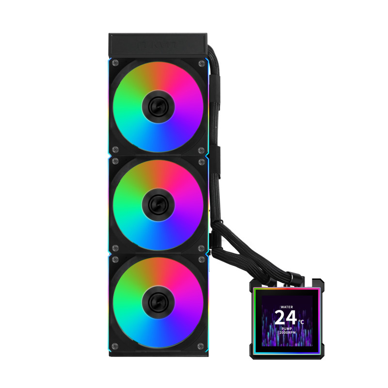 Lian Li GHS2LCDS36CB HydroShift II LCD-S 360 CL, Kit de refrigeración líquida, 12 cm, 200 RPM, 2100 RPM, Negro