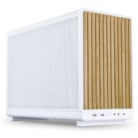 Lian Li A3-MATX-WD WHITE A3-mATX, Micro Torre, PC, Blanco, Madera, micro ATX, Micro-ITX, Acero, 16,5 cm