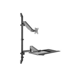 Equip 650170 Estación de trabajo mural con un solo monitor de 17"-32, 81,3 cm (32"), 8 kg, 100 x 100 mm, Ajustes de altura, 2