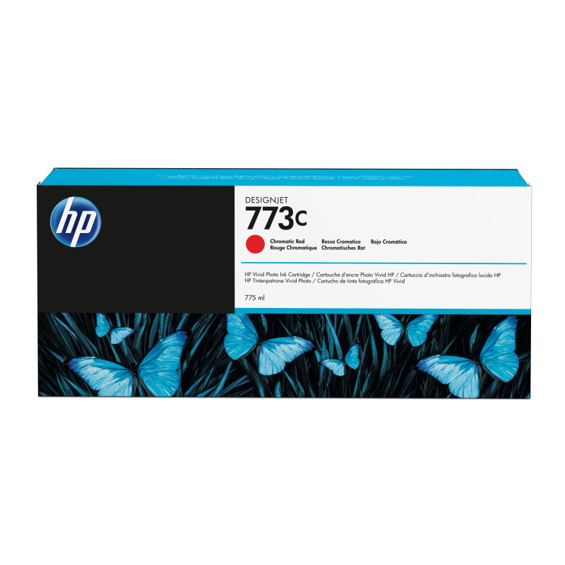 HP C1Q38A Cartucho de tinta DesignJet 773C rojo cromático de 775 ml, Impresora de producción fotográfica HP DesignJet serie