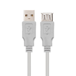 Nanocable 10.01.0203 CABLE USB 2.0, TIPO A/M-A/H, BEIGE, 1.8 M, 1,8 m, USB A, USB A, USB 2.0, Macho/Hembra, Beige 2