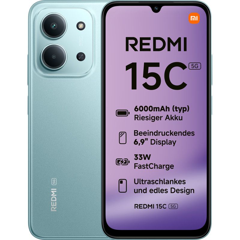Xiaomi MZB0LITEU Redmi 15C, 17,5 cm (6.9"), 1600 x 720 Pixeles, 4 GB, 128 GB, 50 MP, Verde