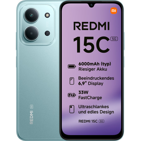 Xiaomi MZB0LITEU Redmi 15C, 17,5 cm (6.9"), 1600 x 720 Pixeles, 4 GB, 128 GB, 50 MP, Verde