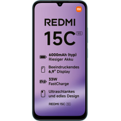Xiaomi MZB0LITEU Redmi 15C, 17,5 cm (6.9"), 1600 x 720 Pixeles, 4 GB, 128 GB, 50 MP, Verde 2