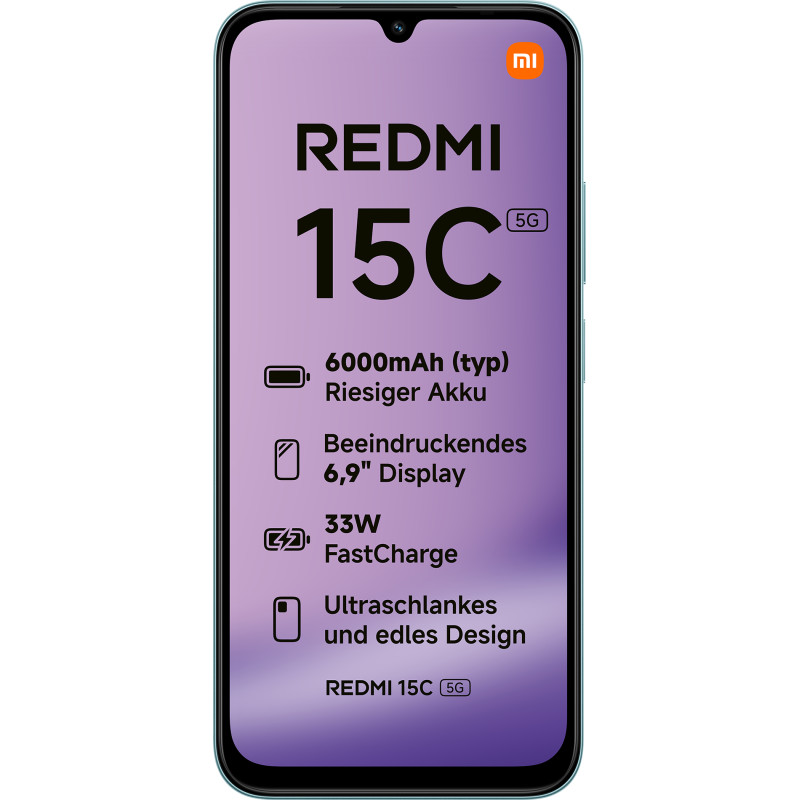 Xiaomi MZB0LITEU Redmi 15C, 17,5 cm (6.9"), 1600 x 720 Pixeles, 4 GB, 128 GB, 50 MP, Verde