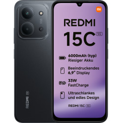 Xiaomi MZB0LINEU Redmi 15C, 17,5 cm (6.9"), 1600 x 720 Pixeles, 4 GB, 128 GB, 50 MP, Negro