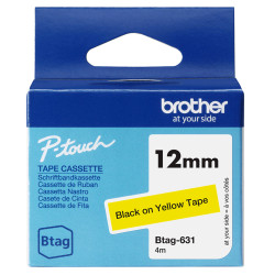 Brother BTAG-631 BTAG-631, Negro sobre amarillo, Filipinas, 5 año(s), Brother, P-touch PT-N10, PT-N20, PT-N25BT, 1,2 cm
