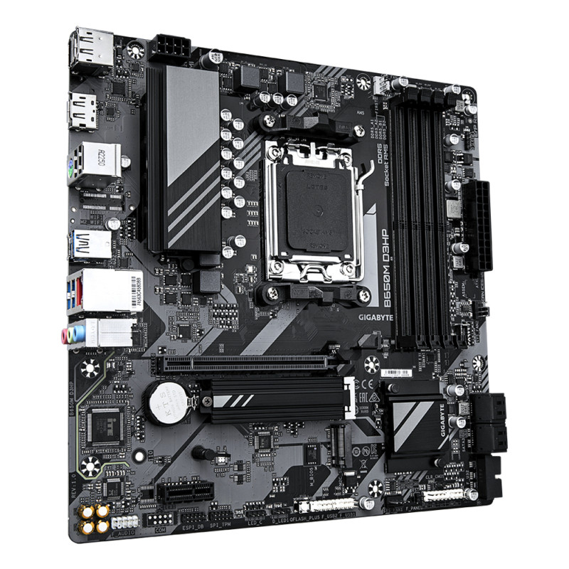 GIGABYTE B650M D3HP B650M D3HP Placa base - AMD Ryzen serie 9000, VRM de 5+2+2 fases, hasta 7600 MHz DDR5 (OC), 2xPCIe 4.0 M.2,
