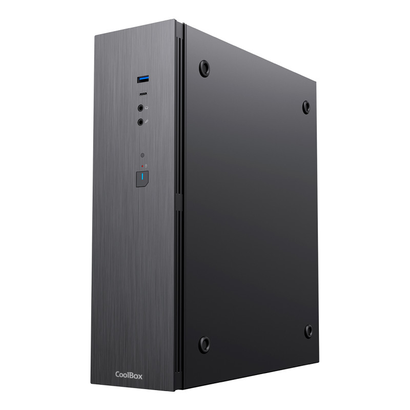 CoolBox COO-PCT370-1 CAJA MATX SLIM T370 USB-C 3.2 GEN1 FTE.500GRT 500W, Perfil bajo (Slimline), PC, Negro, micro ATX,
